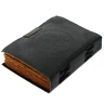 Leather Journal with Embossed OM Spiritual Symbol and Parchment Paper